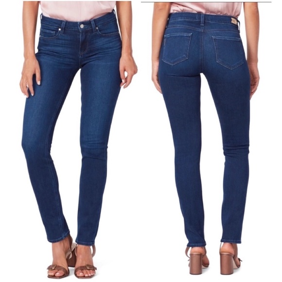 Paige Skyline Skinny Jeans Medium Distressed Dark Wash Size 25 - Picture 12 of 16